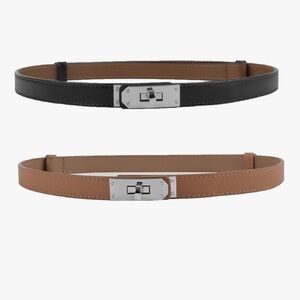 Women’s Genuine Leather Belt Set Adjustable Waist 19.5-35.5”